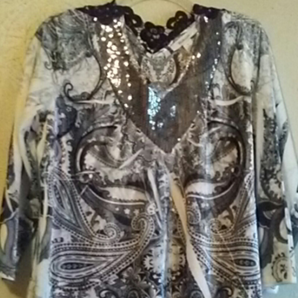Style&Co Glitter Top - Picture 1 of 8